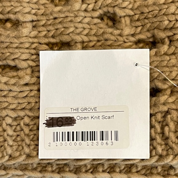 Knit Infinity Loop Tan Scarf - Picture 6 of 7